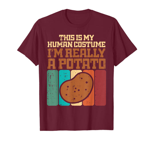 My Human Costume Im A Potato Funny Halloween Men Women Kids T-Shirt