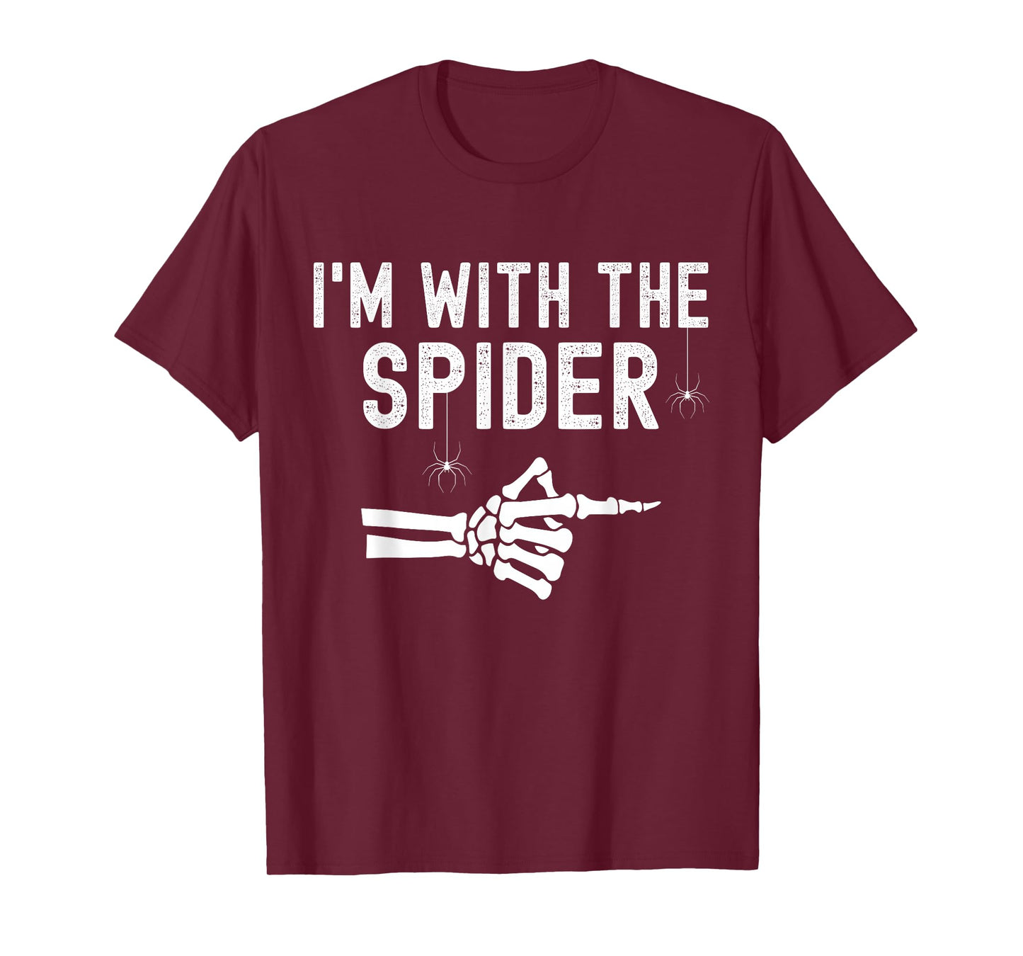 I'm With Spider Funny Skeleton Halloween Couples Matching T-Shirt