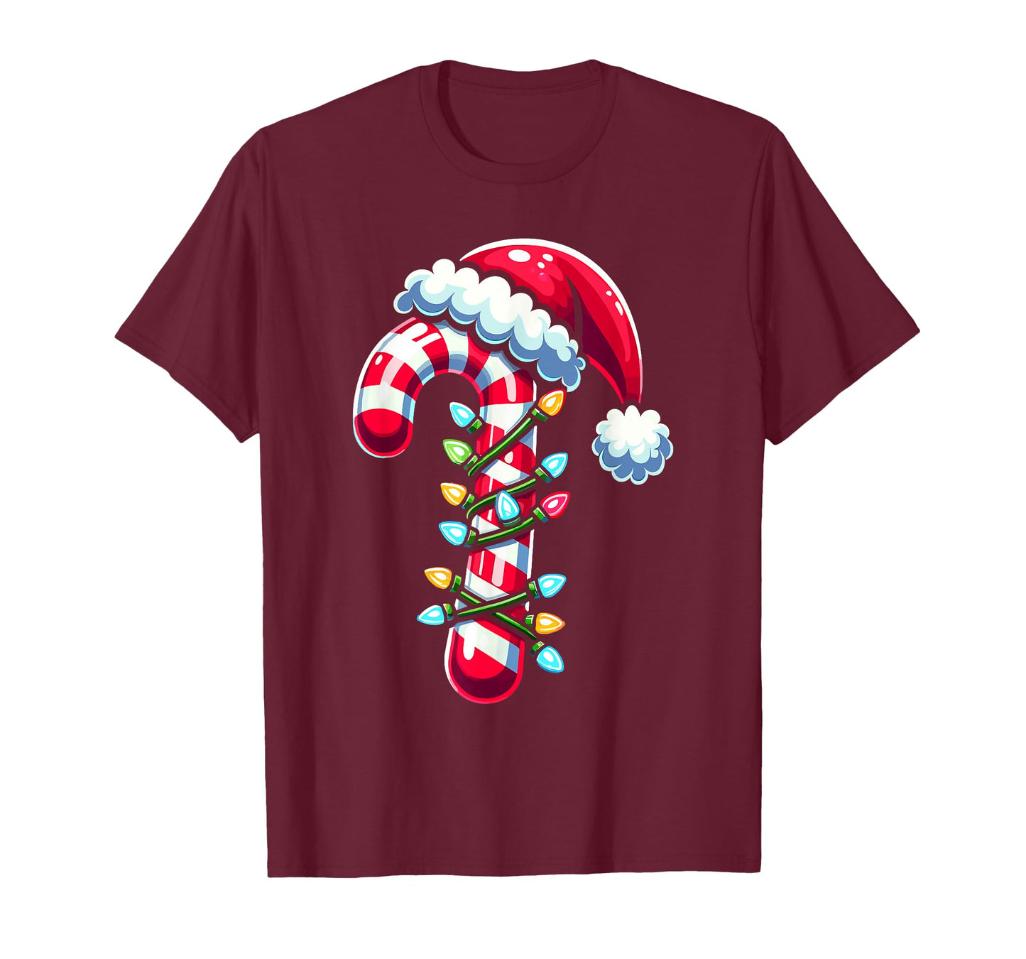 Candy Cane Boys Kids Christmas Santa Women Men T-Shirt