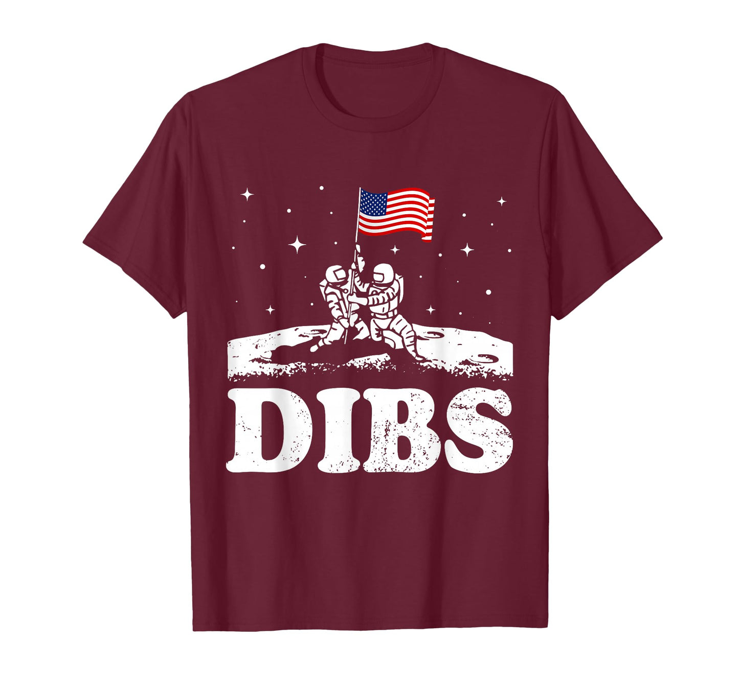Funny Moon Landing Dibs Astronaut Patriotic T-Shirt