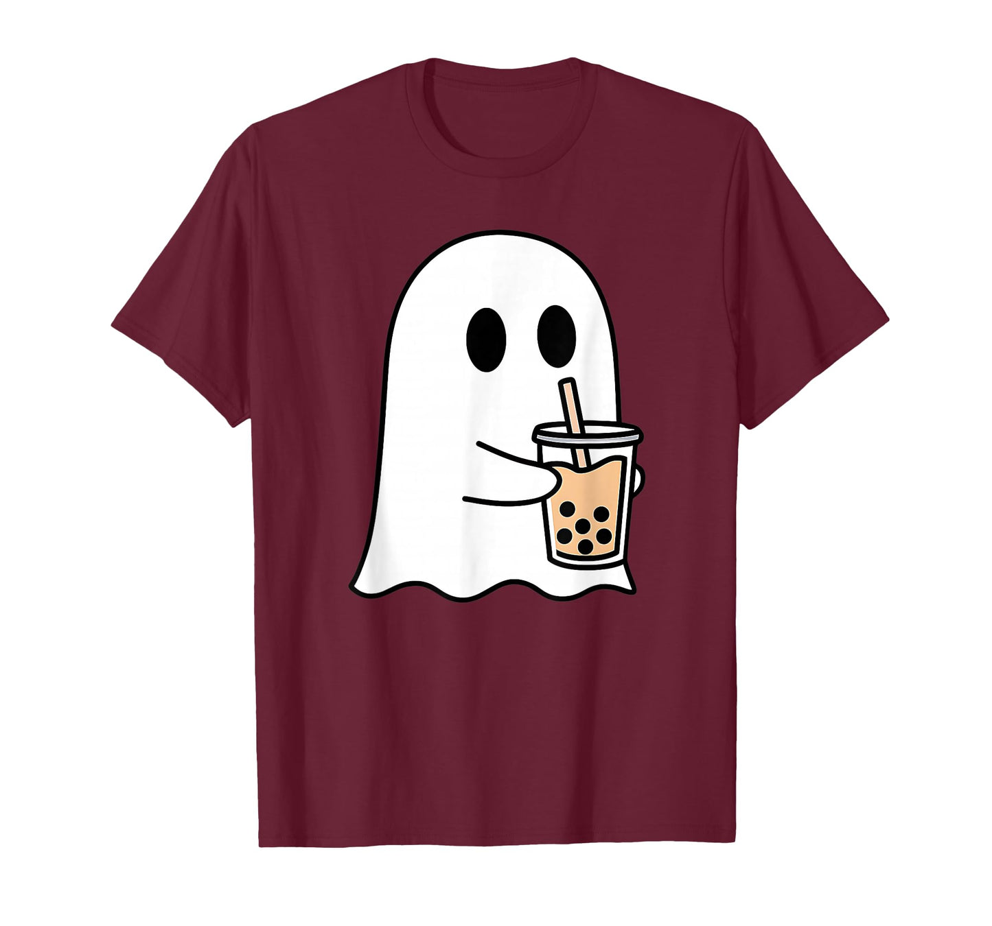 Spooky Ghost Drinking Boba Tea Halloween Costume Boba Tea T-Shirt