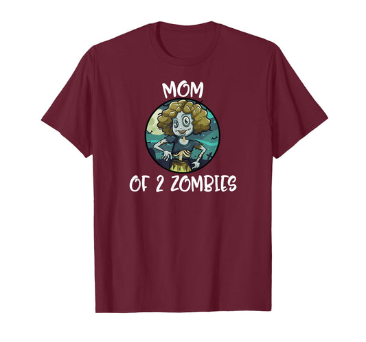 Mother's Day Mom Of 2 Zombies Women Gift T-Shirt