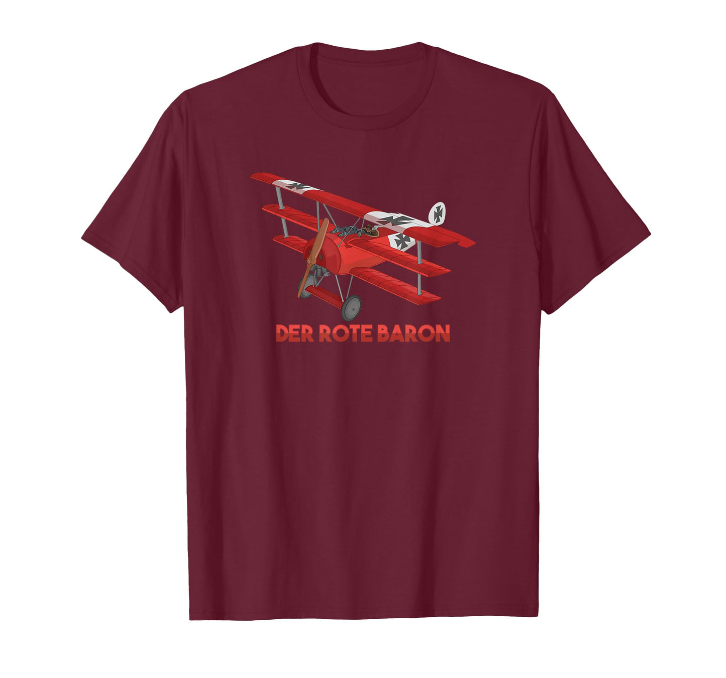 Red Baron Flying Fokker DR1 Triplane WWI Fighter Plane T-Shirt