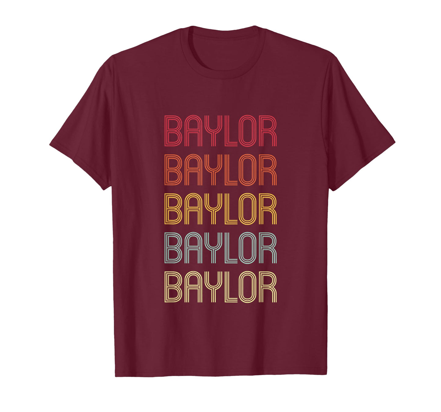 Baylor Retro Wordmark Pattern Vintage Personalized 70s T-Shirt