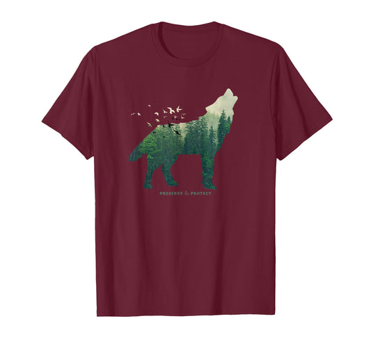 Vintage National Park Wolf Preserve & Protect Nature T-Shirt