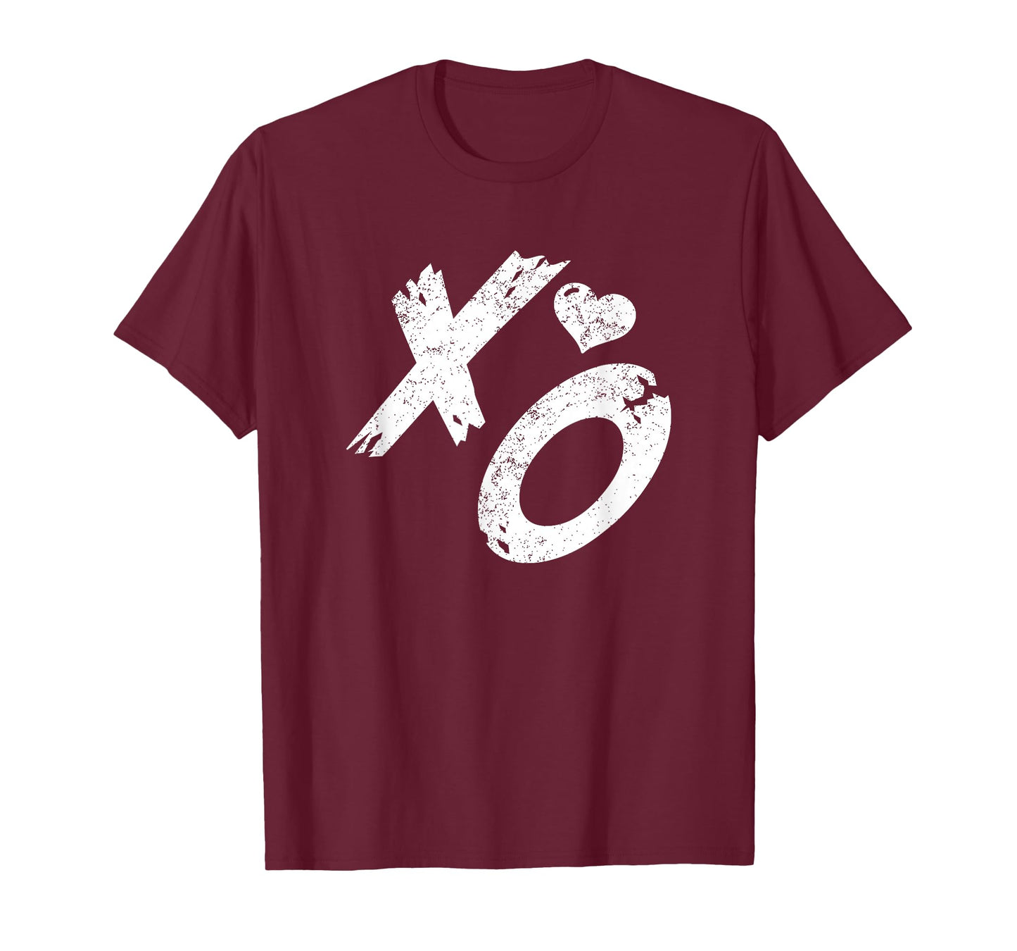 XO Hugs & Kisses with Distressed Heart Vintage Retro T-Shirt