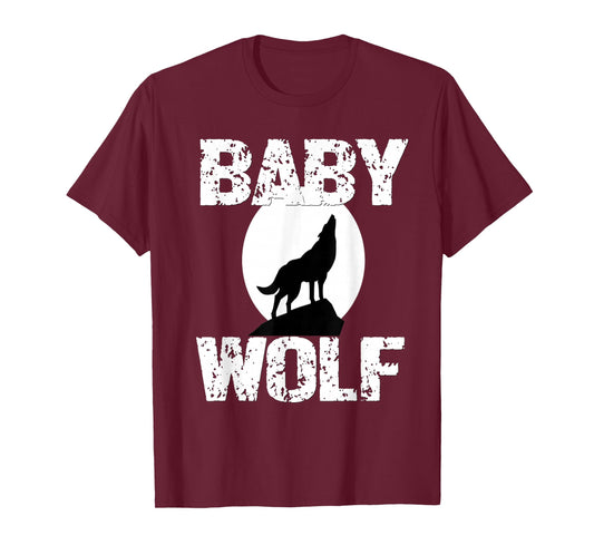 Baby Wolf Matching Family Tribe Wolves Moon Kid Girl Boy Cub T-Shirt