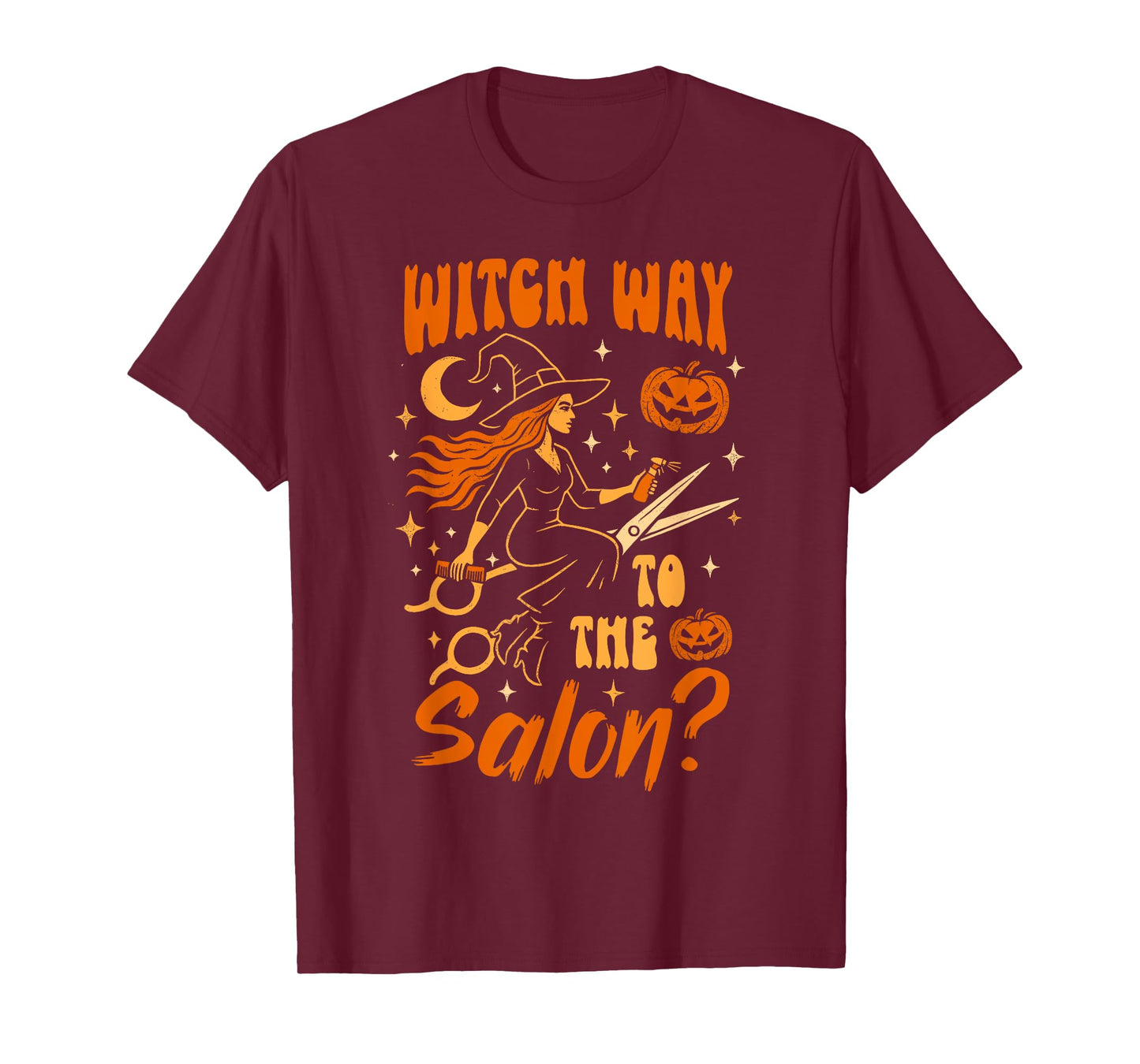 Halloween Vibes Spooky Hairdresser Witch Way to The Salon T-Shirt