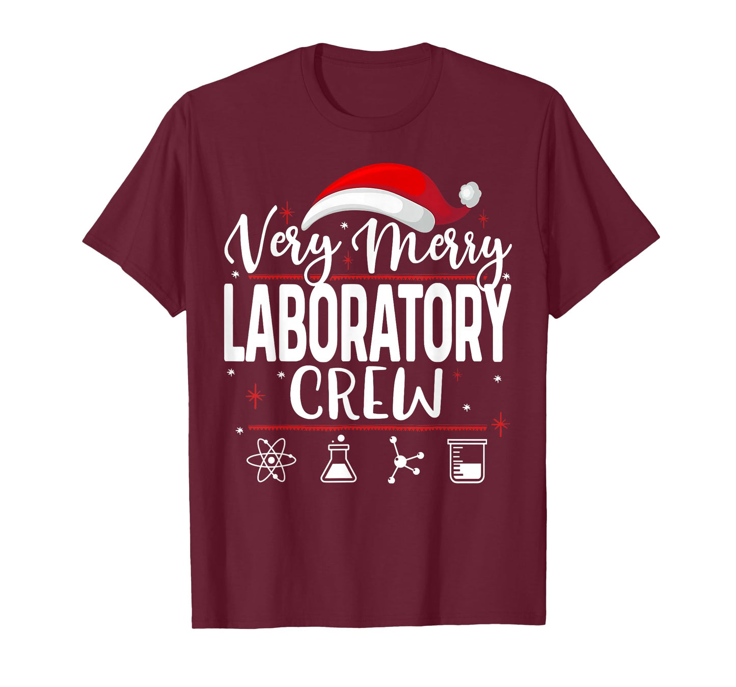 Very Merry Laboratory Crew Christmas Lab Technician Med Xmas T-Shirt