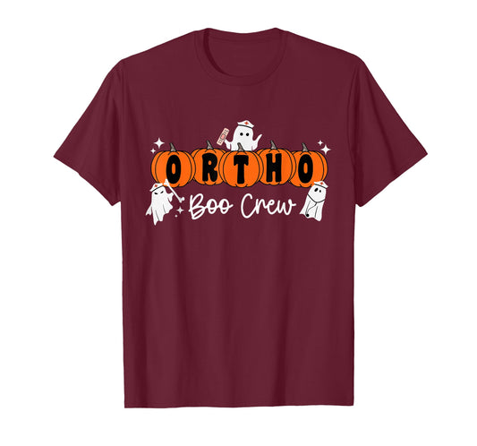 Ortho Boo Crew Ghost Pumpkin Orthopedic Nurse Halloween T-Shirt