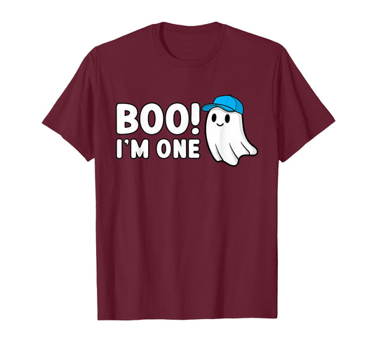 Boo Im One 1st Birthday 1 Year Old Boy Ghost Cute Halloween T-Shirt