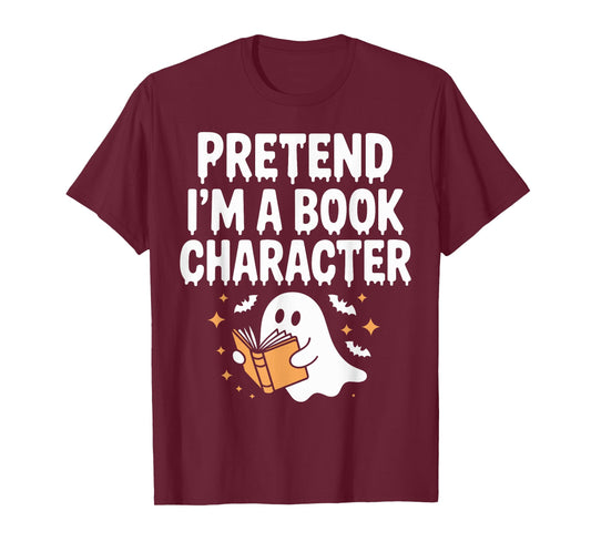 Pretend I'm A Book Character Costumes Kids Halloween Ghost T-Shirt