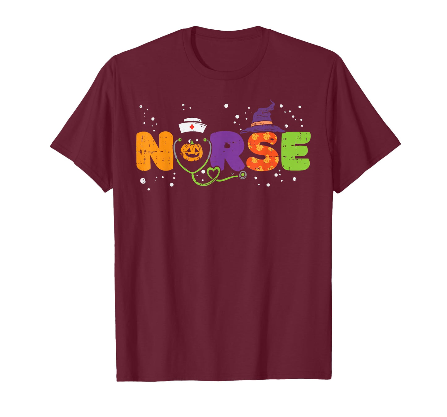 Nurse Pumpkin Stethoscope Halloween Costume Nursing Women T-Shirt