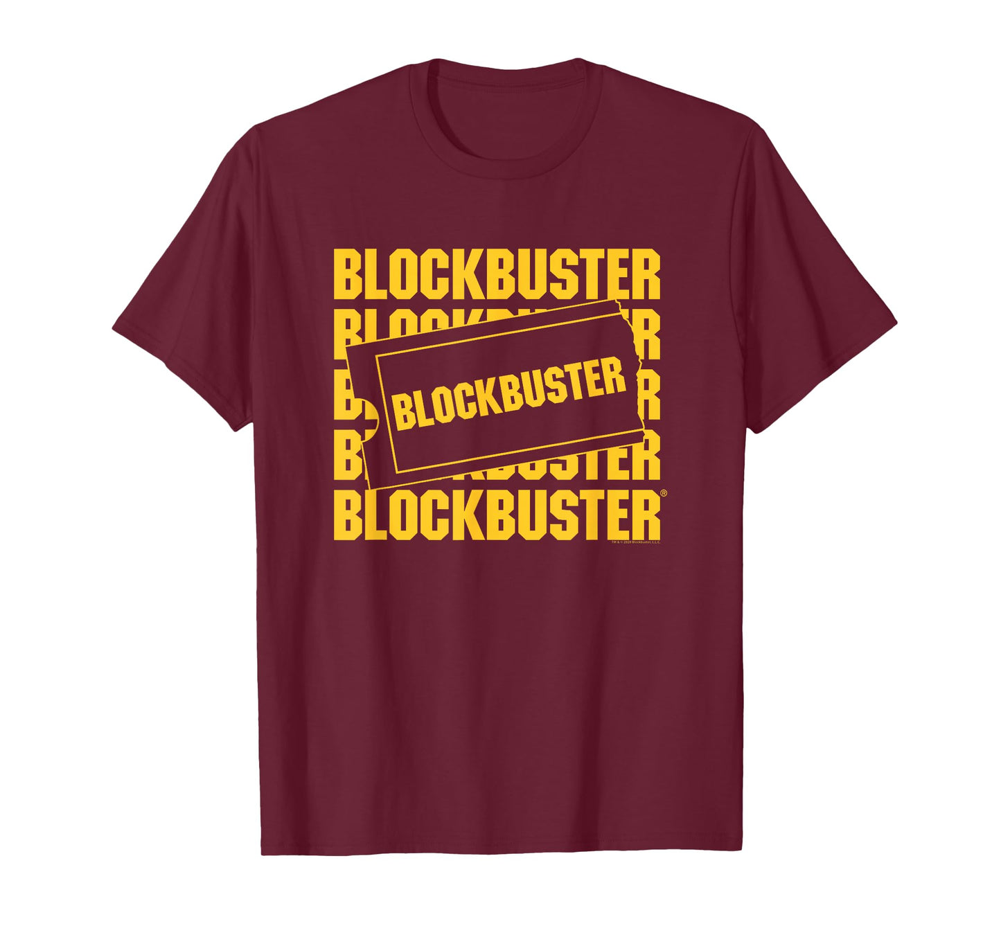 Blockbuster Repeating Logo with Ticket T-Shirt Small