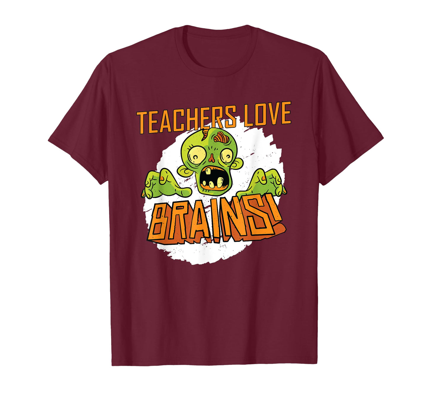 Funny Halloween Teachers Love Brains Zombie T-Shirt for Men Women