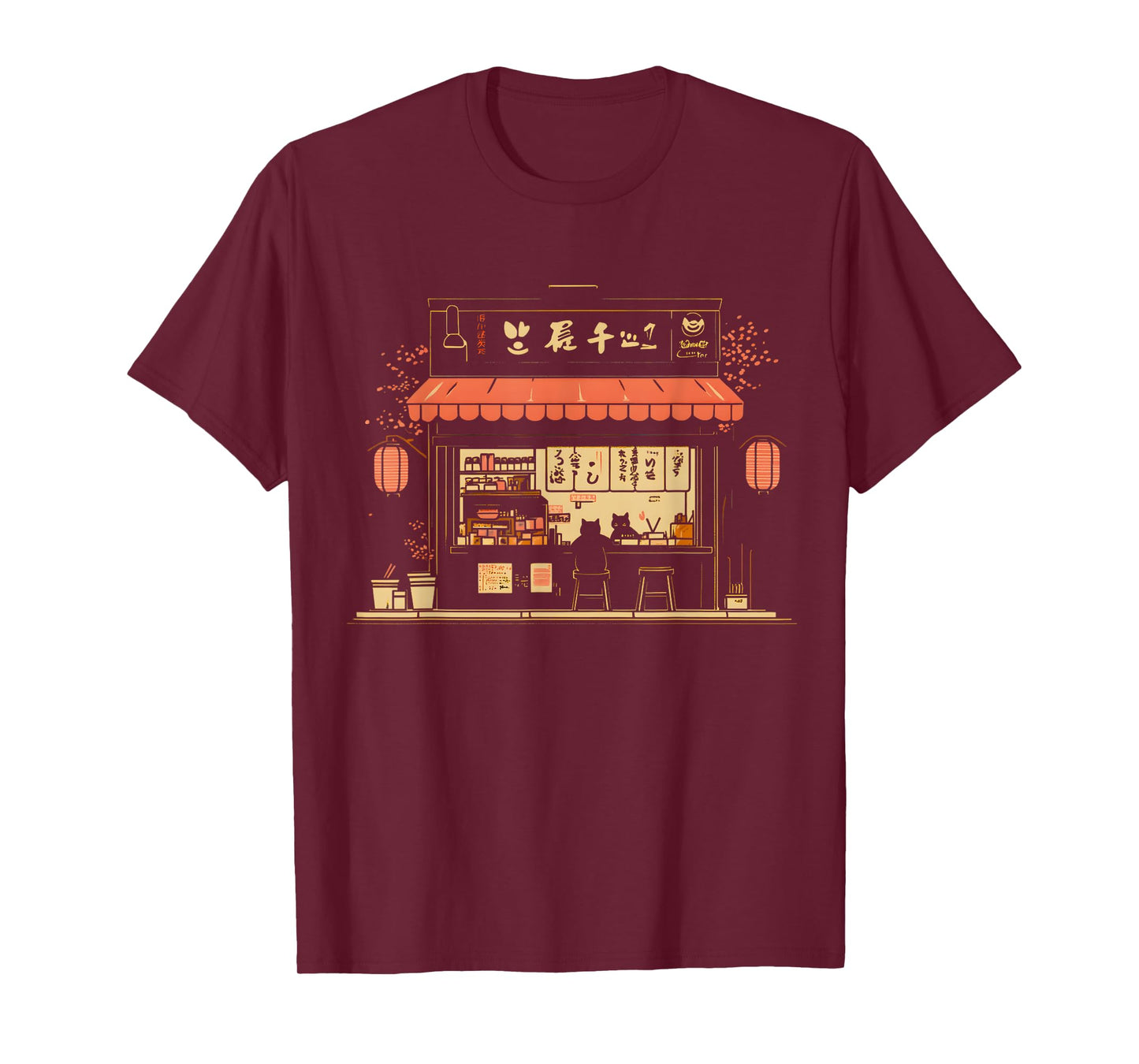 Ramen Shop Japanese Cat Kawaii Vintage Japanese Noodles T-Shirt