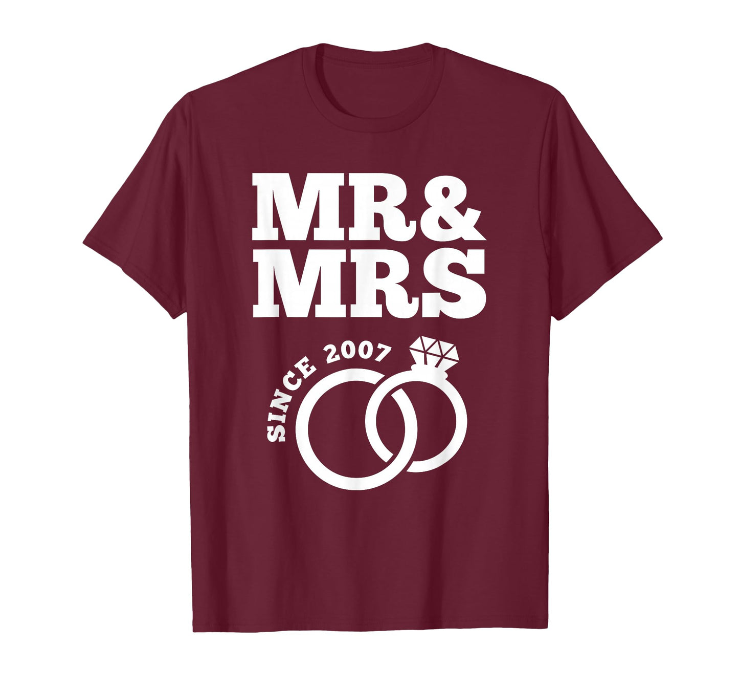 16th Wedding Anniversary Husband Wife Mr. & Mrs. Since 2007 T-Shirt