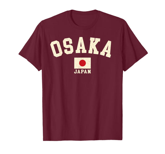 Vintage Osaka Japan Japanese Flag Souvenir Retro Graphic T-Shirt