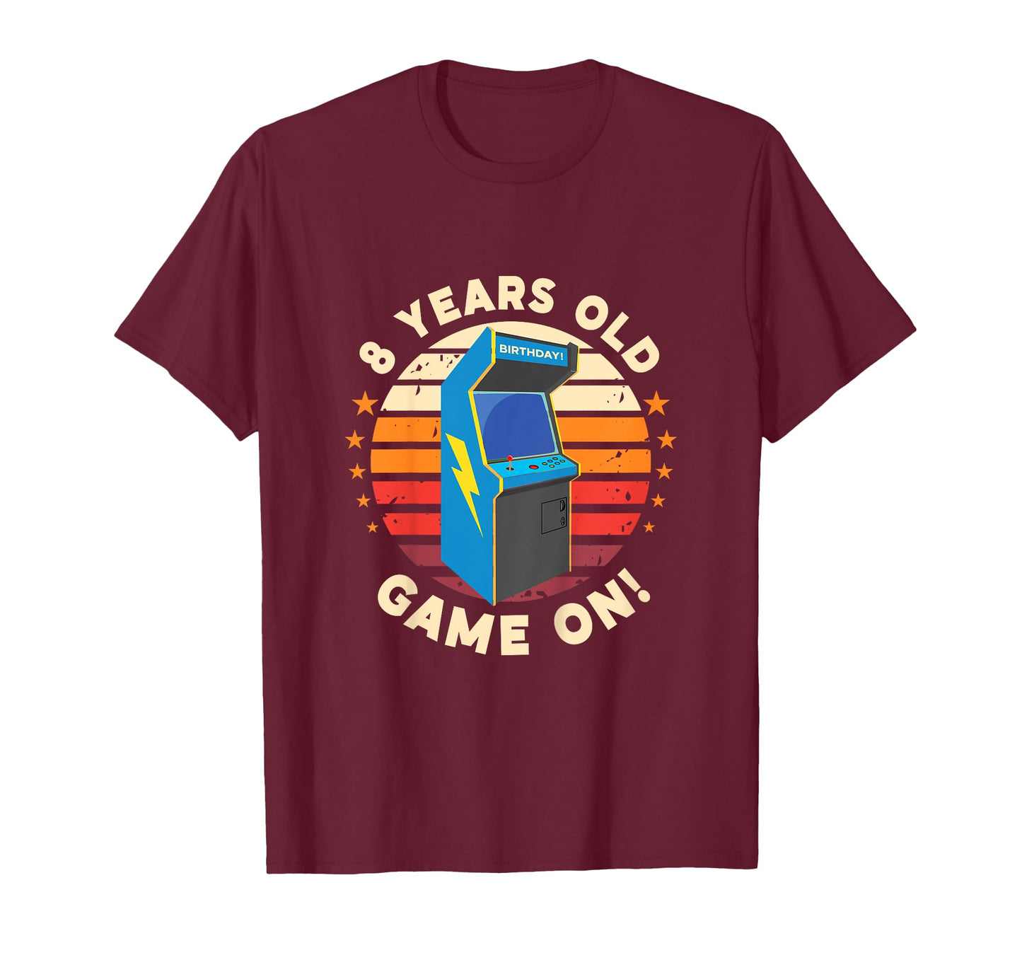 8 Year Old Birthday Wear Retro Arcade Game On Arcade Theme T-Shirt