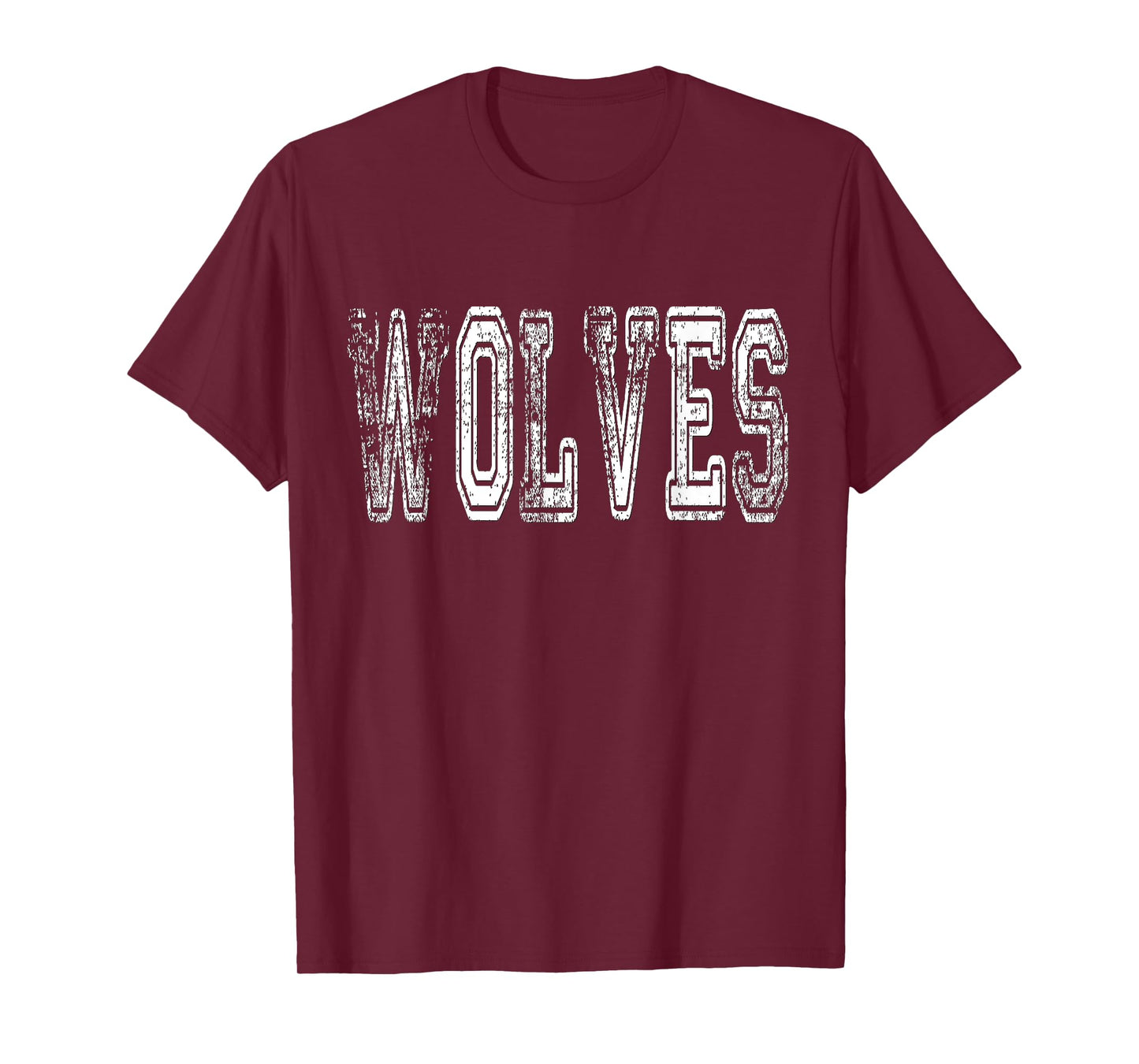 Wolves Mascot Distressed Vintage School Sports Name Fans T-Shirt