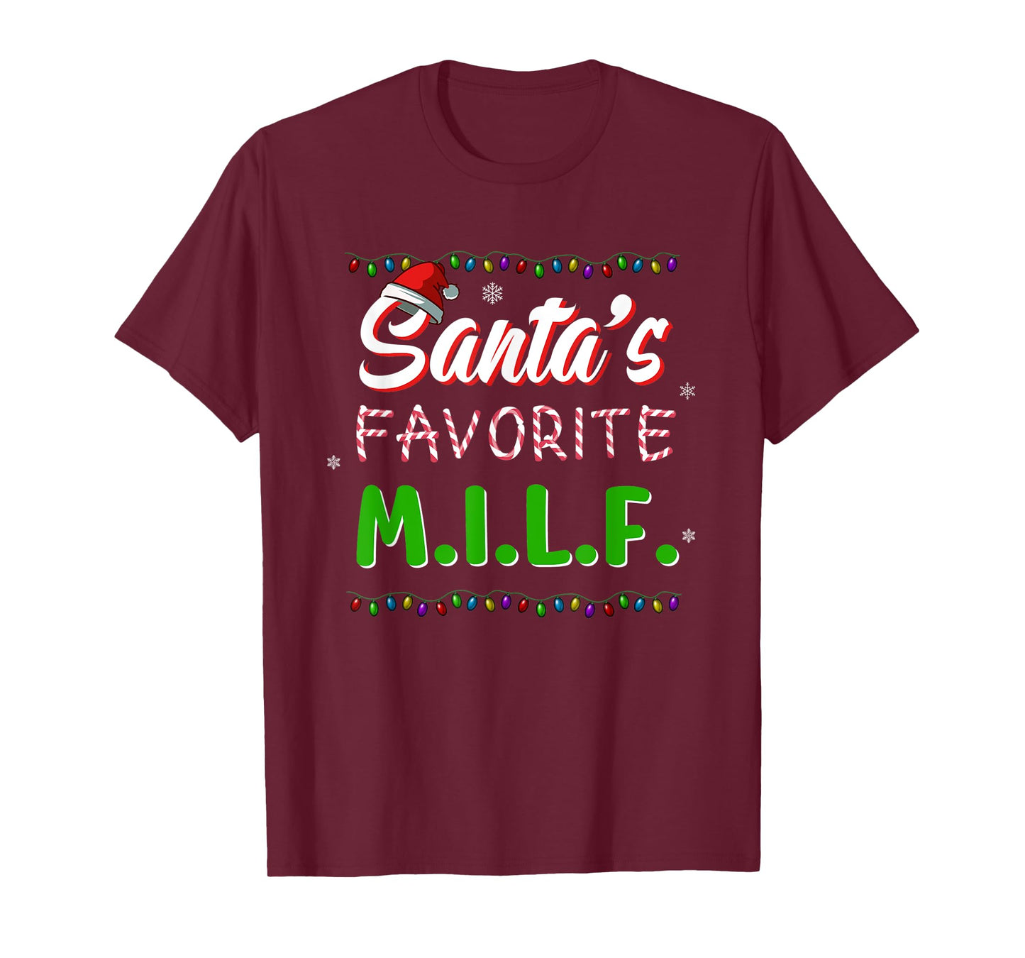 Santa's Favorite MILF Christmas Santa Hat Light T-Shirt