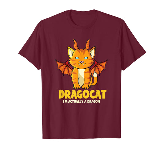 Dragocat Kitten Dragon Cat Halloween T-Shirt for Men Women Kids
