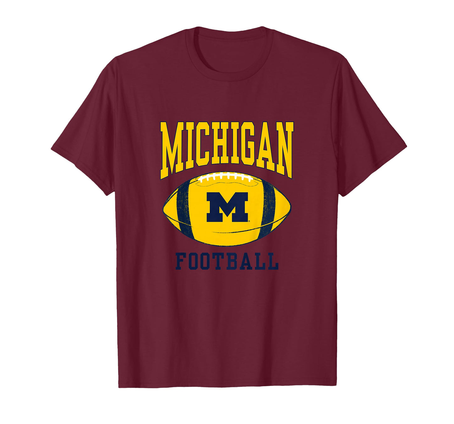 Kids University of Michigan Wolverines U of M Football Ball T-Shirt