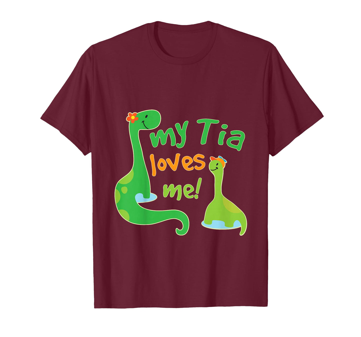 Kids My Tia Loves Me Nephew Dinosaur T-Shirt