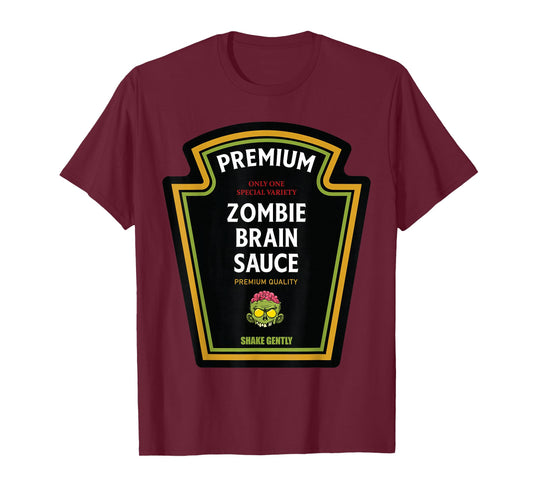 Zombie Brain Sauce 2024 Halloween Ketchup Matching Costume T-Shirt