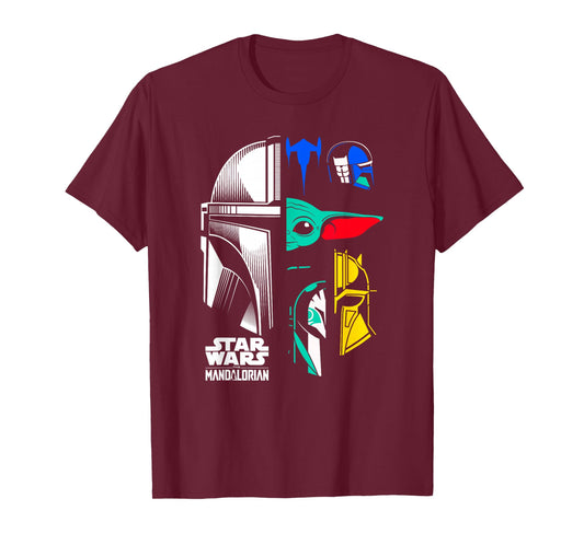Star Wars: The Mandalorian Color Block Helmet Pop Icons T-Shirt