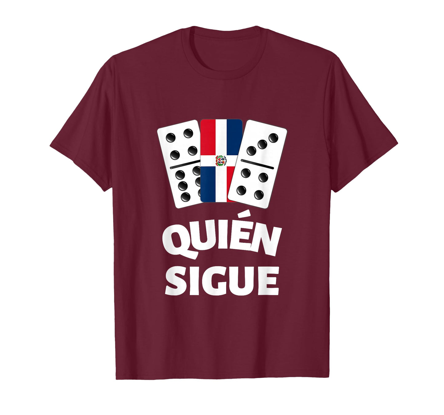 Dominican Republic Flag Dominoes Domino Train Quien Sique T-Shirt