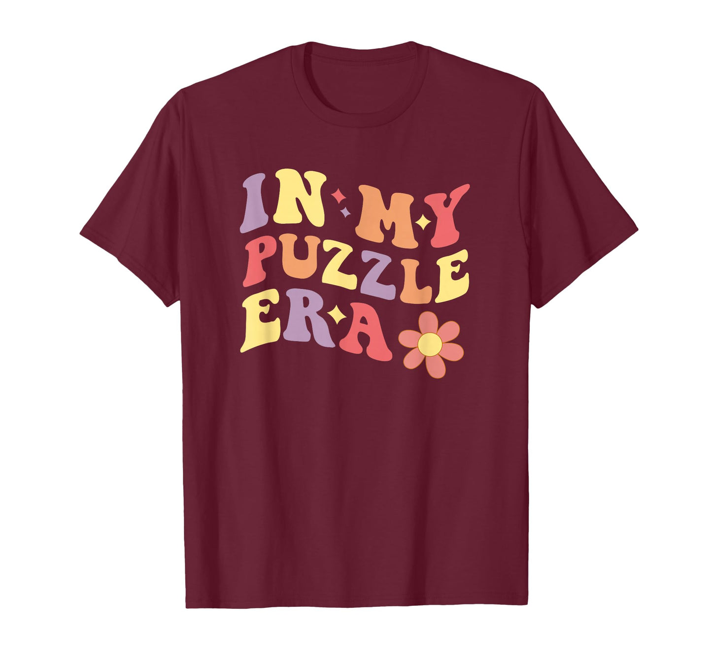 In My Puzzle Era Funny Jigsaw Puzzle T-Shirt - Black, Multicolor - Women's Unisex-Adults - Small - Short Sleeve - Crew Neck - Classic Fit - Cotton 65%, Polyester 35%