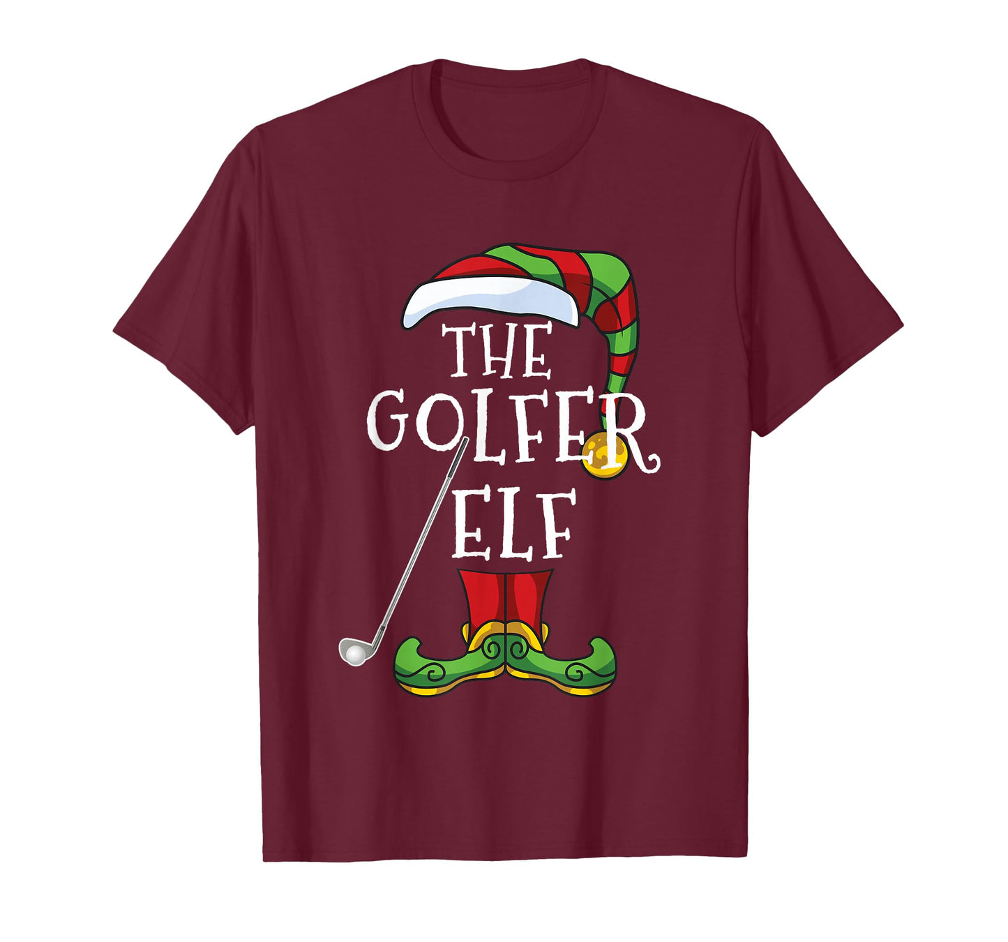 Golfer Elf Golf Family Matching Christmas Group Funny T-Shirt
