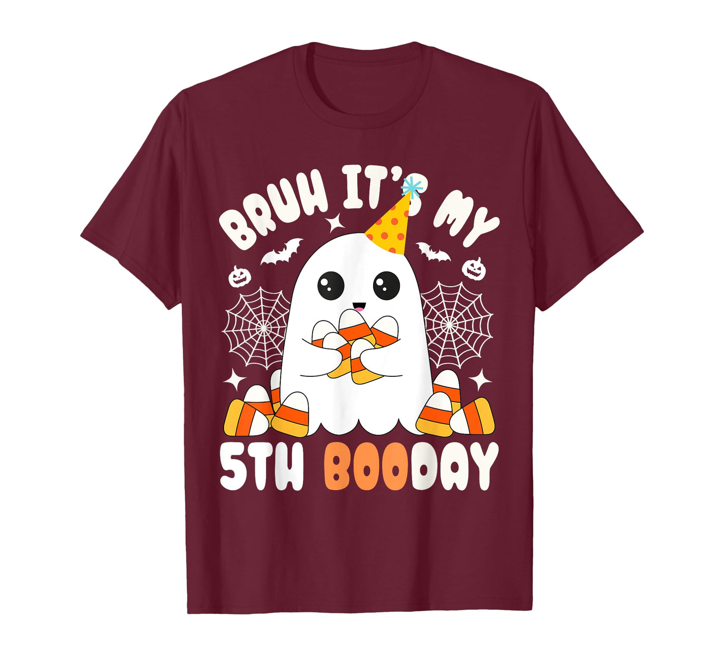 Bruh It's My 5th Boo Day, Funny Halloween Ghost Birthday Boy T-Shirt