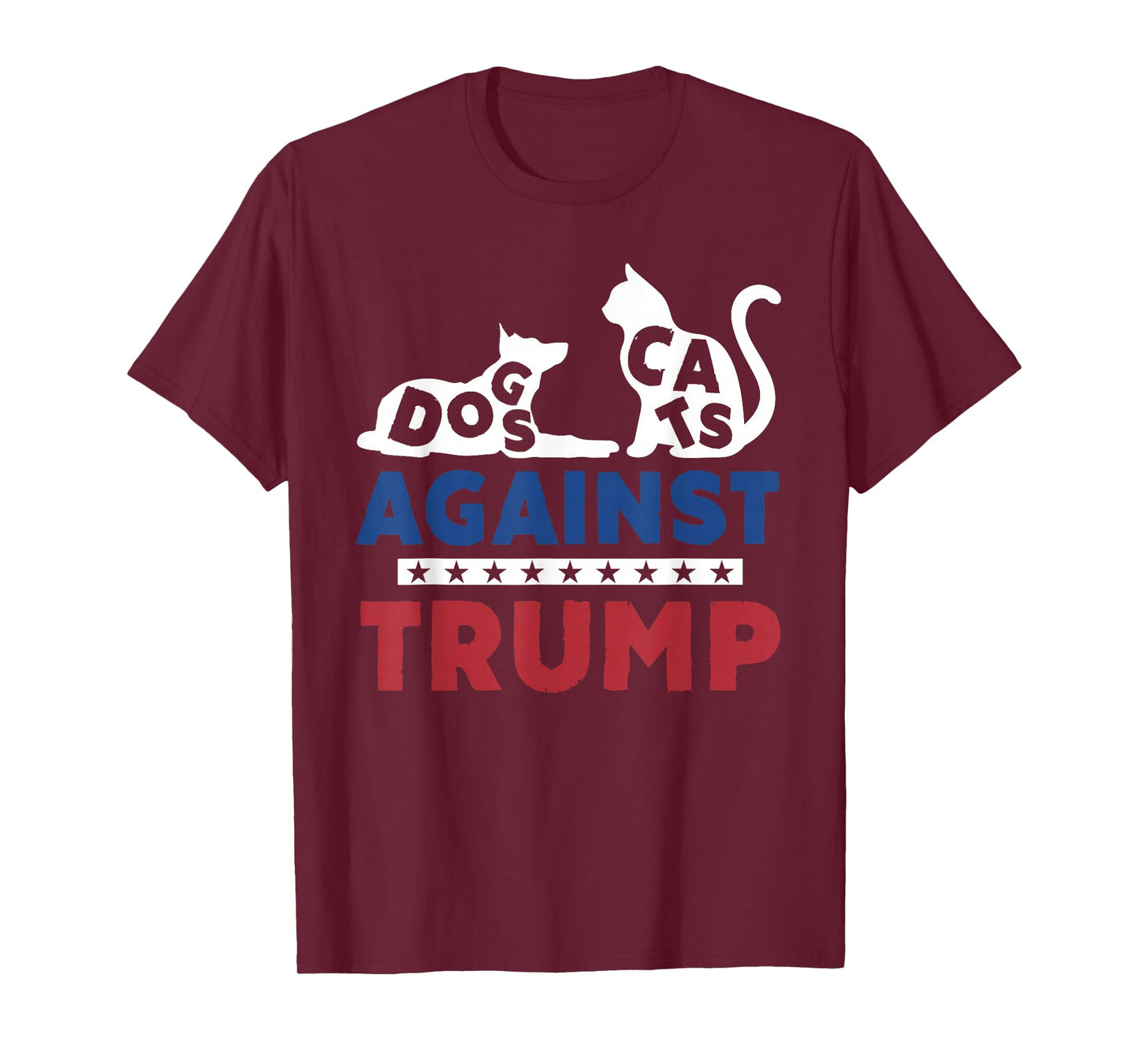 Cats And Dogs Against Trump 2024 Anti Trump USA Flag T-Shirt