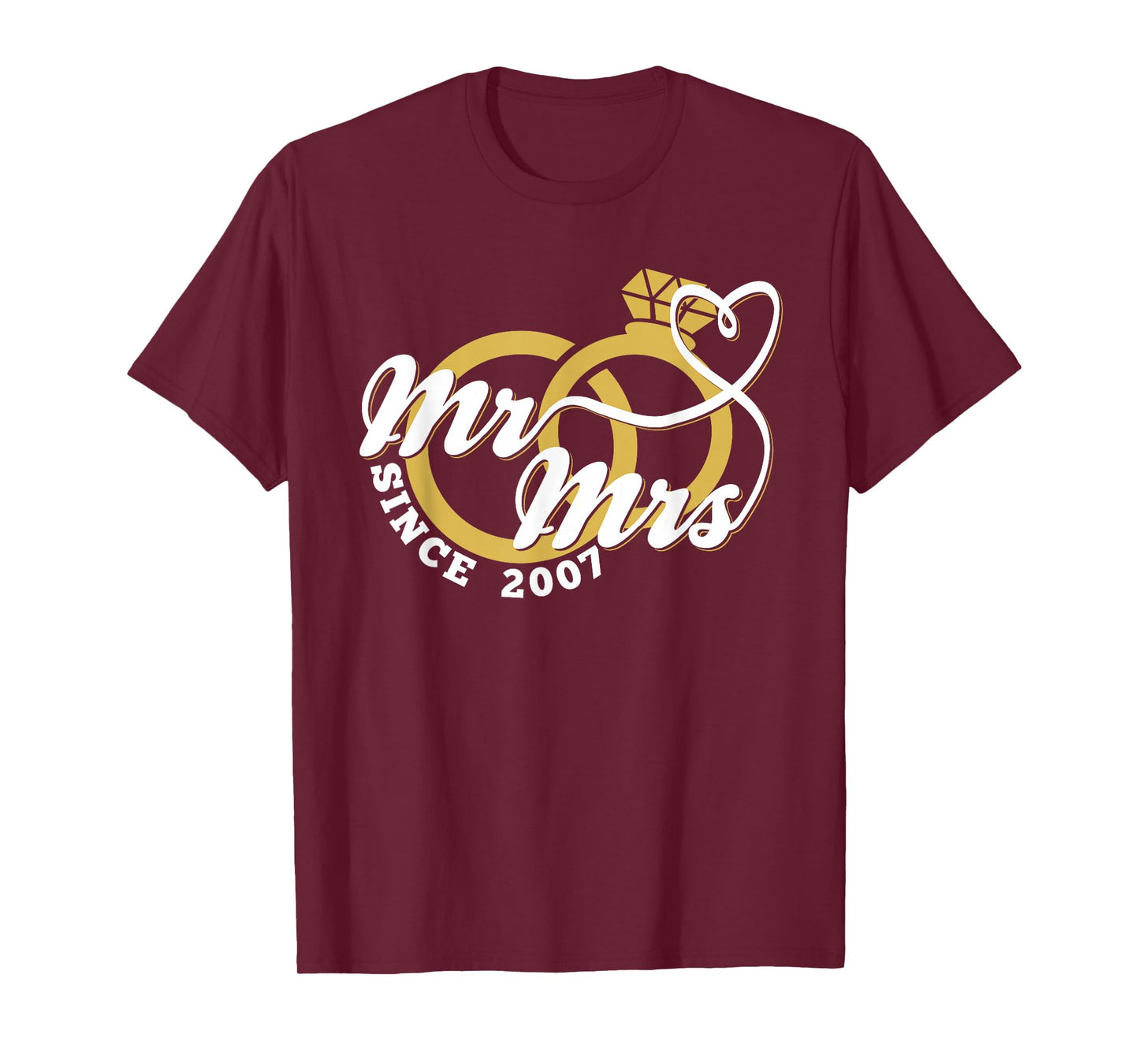 16th Wedding Anniversary Husband Wife Mr. & Mrs. Since 2007 T-Shirt