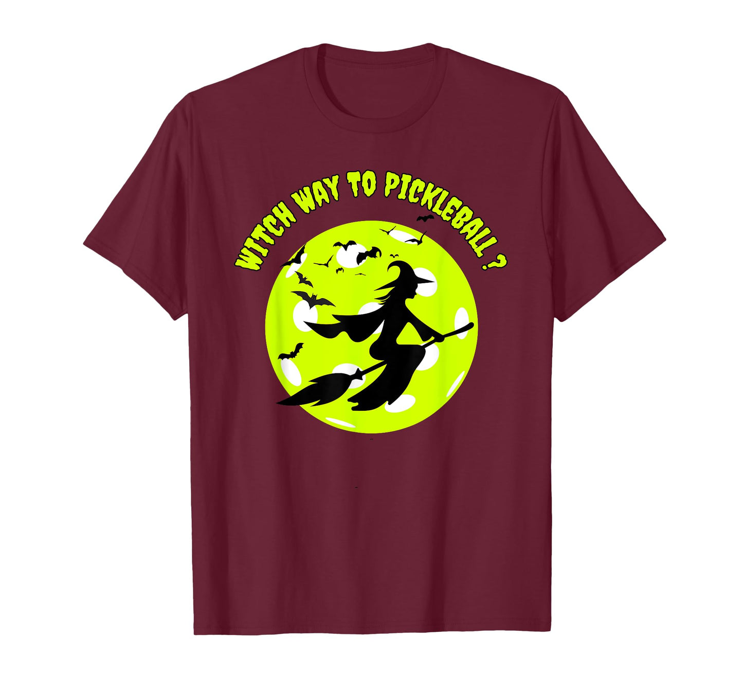 Pickleball Witch on Broom Pickleball Players Halloween Funny T-Shirt
