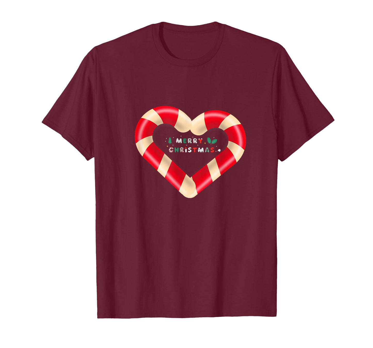 Merry Christmas Candy Cane hearts T-Shirt