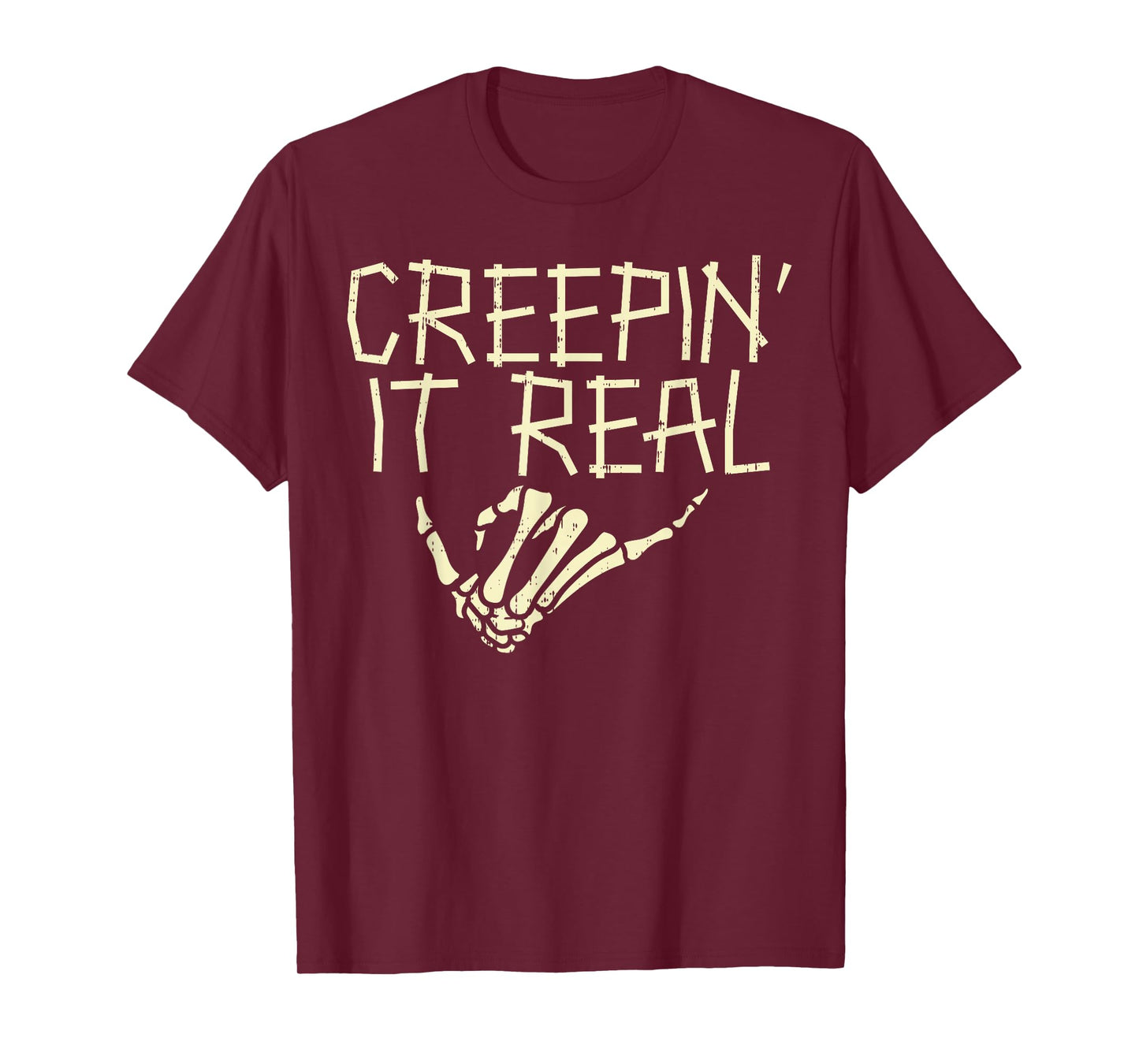 Creepin It Real Skeleton Hand Funny Halloween Men Women T-Shirt