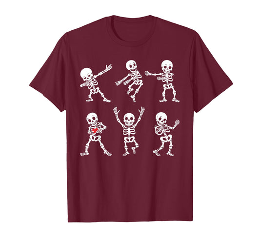 Dancing Skeleton Funny Halloween Costume Dab Dance Boys Kids T-Shirt