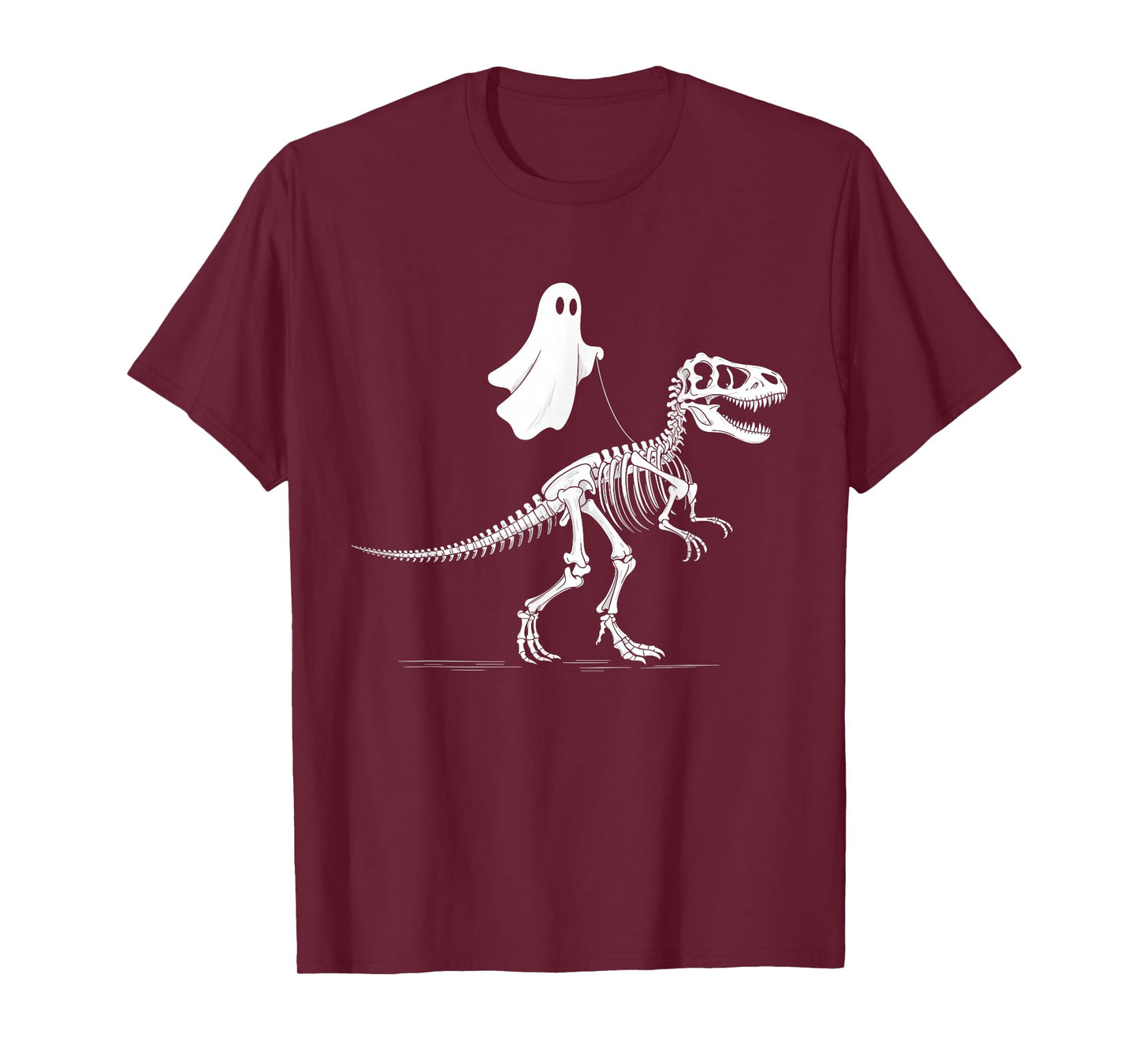 Halloween Ghost Walking Dinosaur Skeleton T Rex Funny T-Shirt