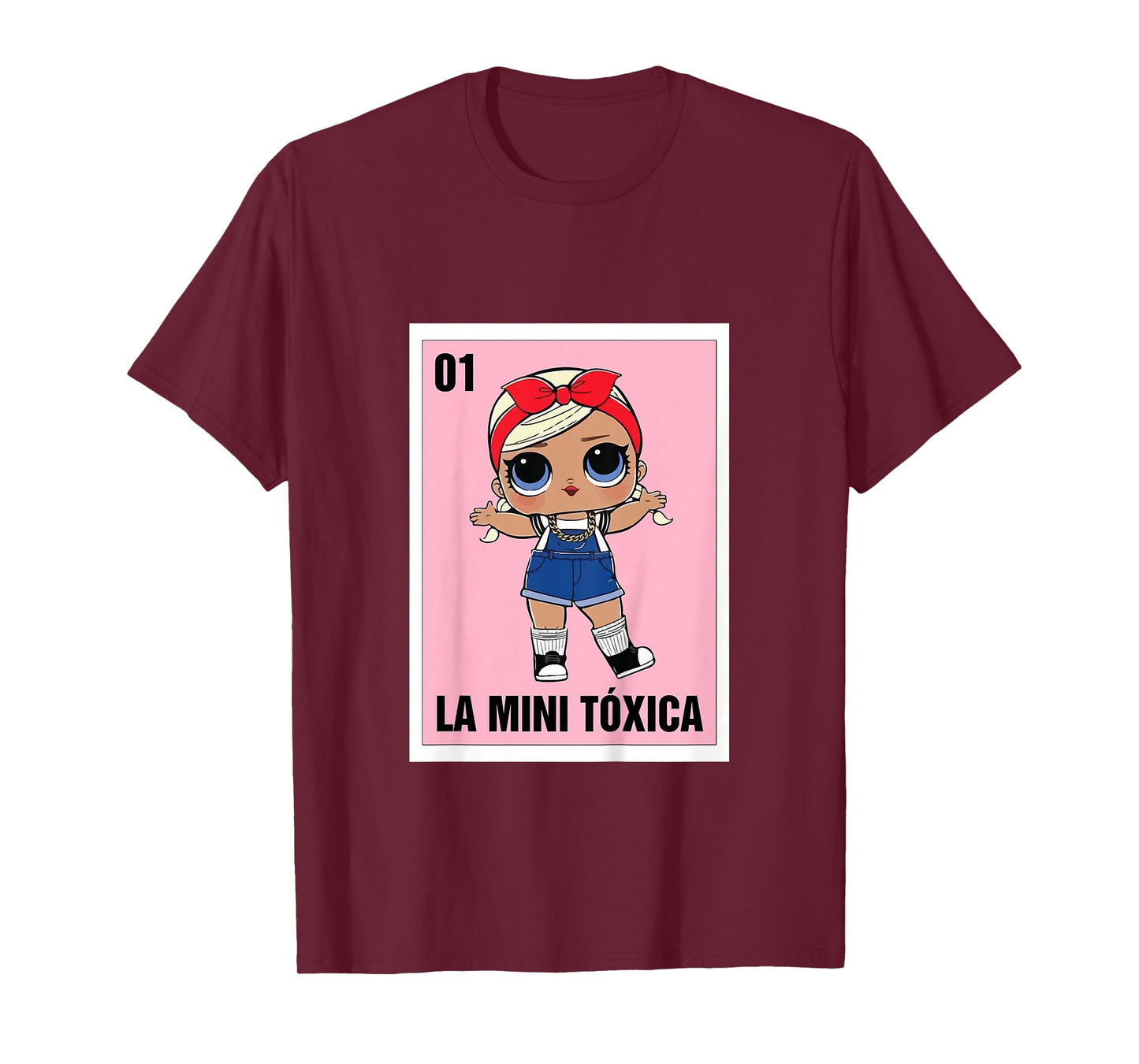 La Mini Toxica Mexican Bingo Card Game Spanish Baby Girl T-Shirt