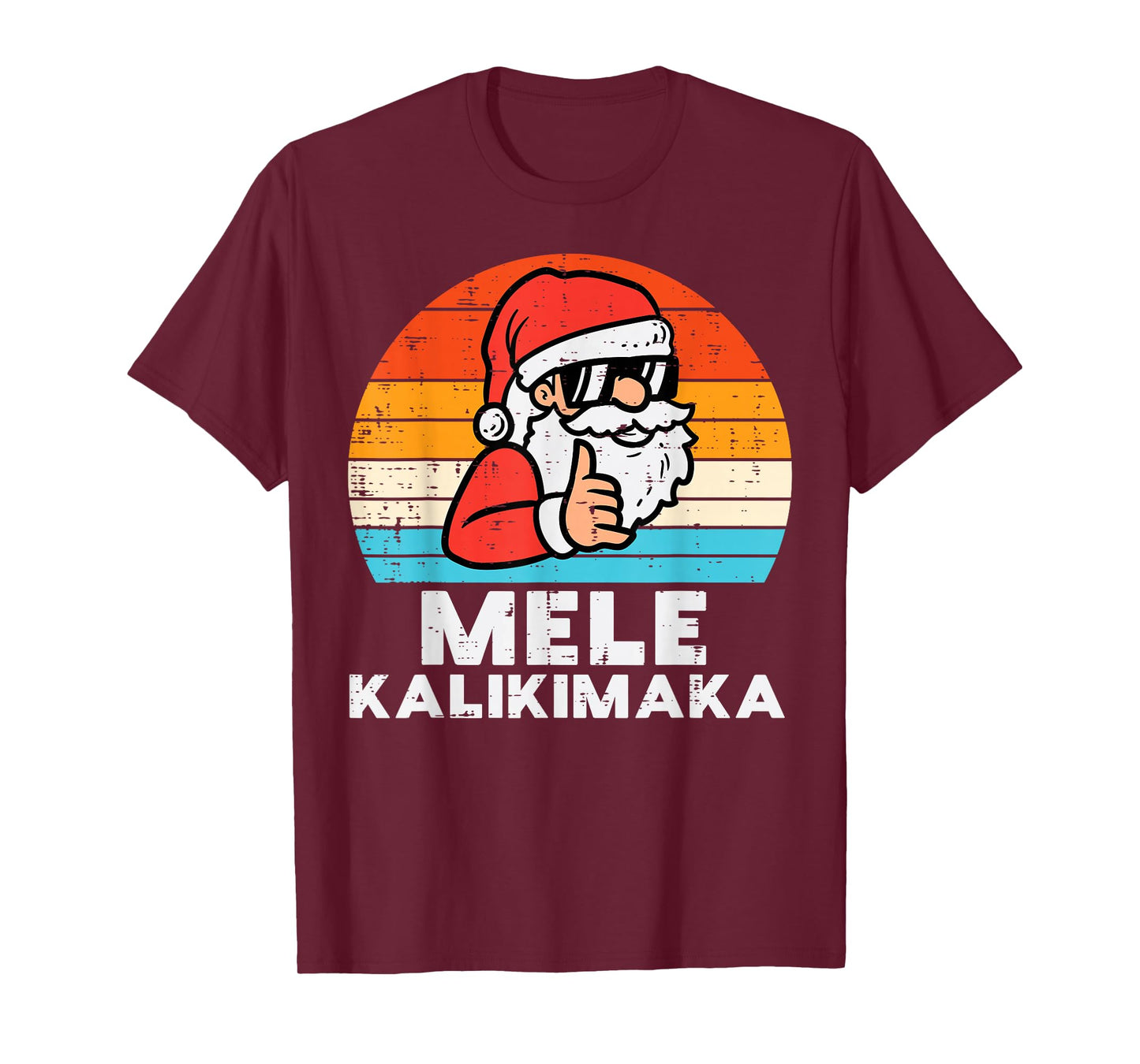 Santa Mele Kalikimaka Hawaiian Christmas Xmas Men Women Kids T-Shirt