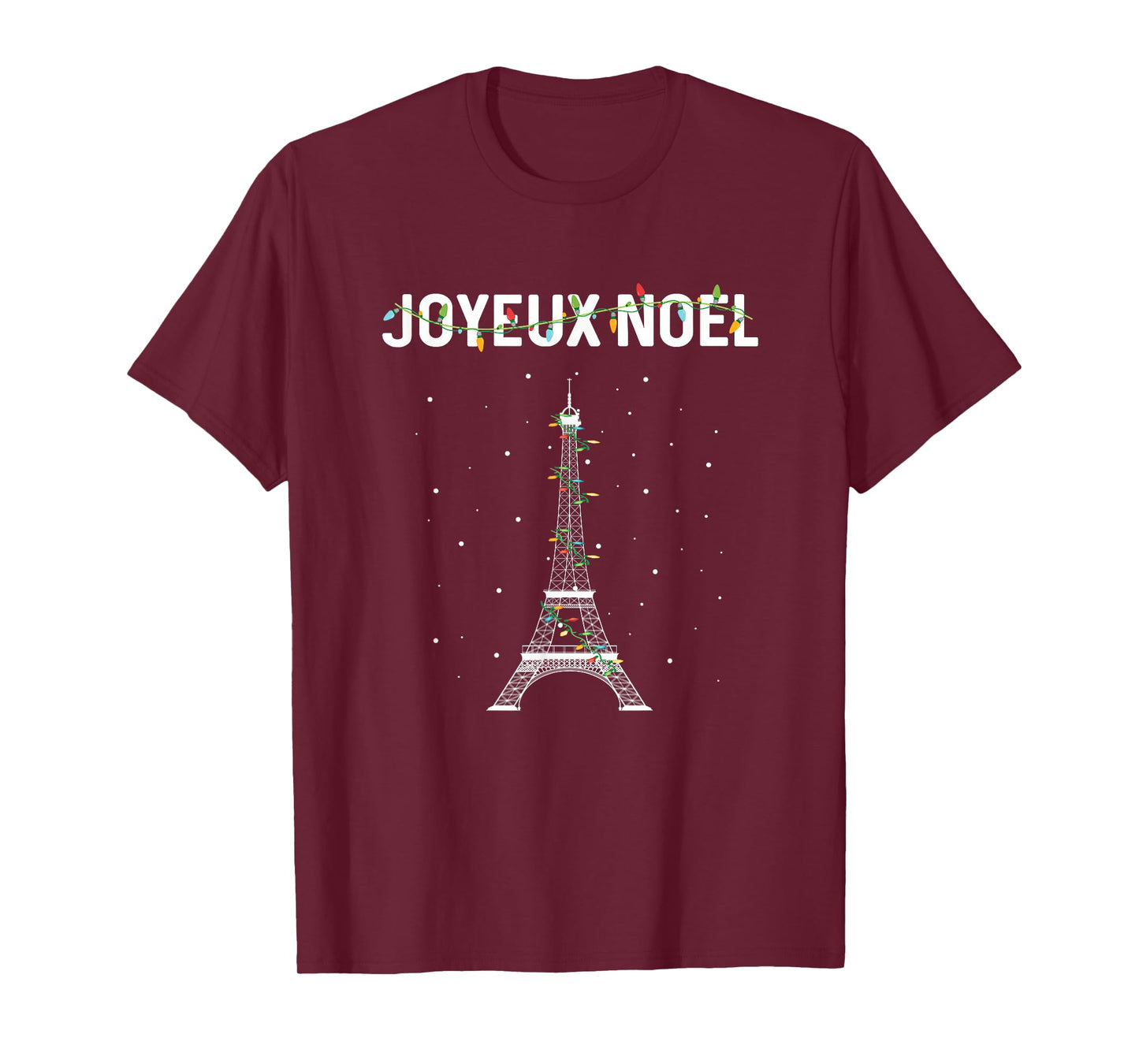 Joyeux Noel French Paris Eiffel Tower Christmas T-Shirt