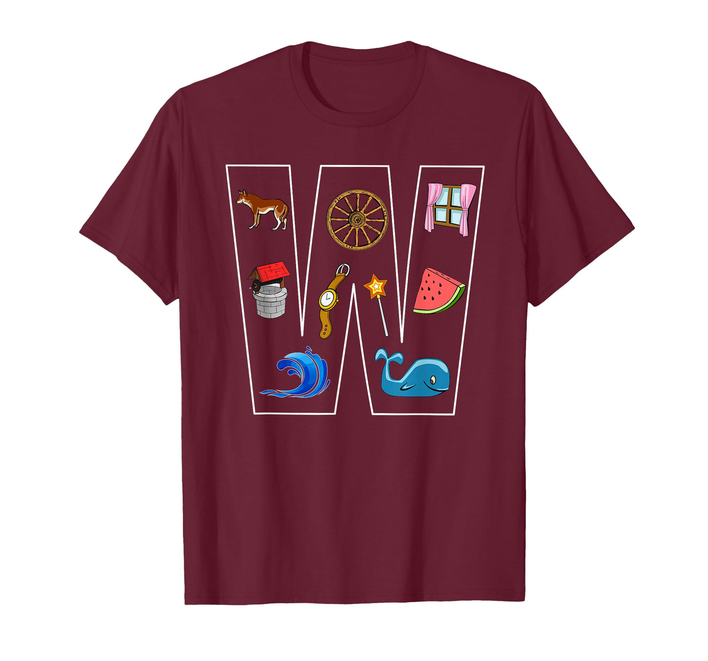 Alphabet Letter W Phonics Objects That Start With W Shirt T-Shirt