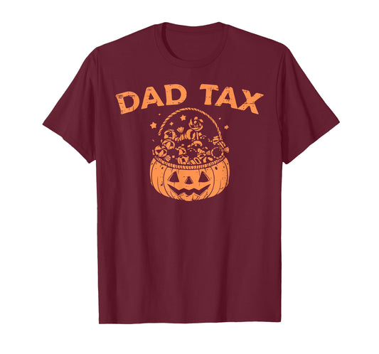 Dad Tax Funny Pumpkin Candy Halloween Father Men T-Shirt