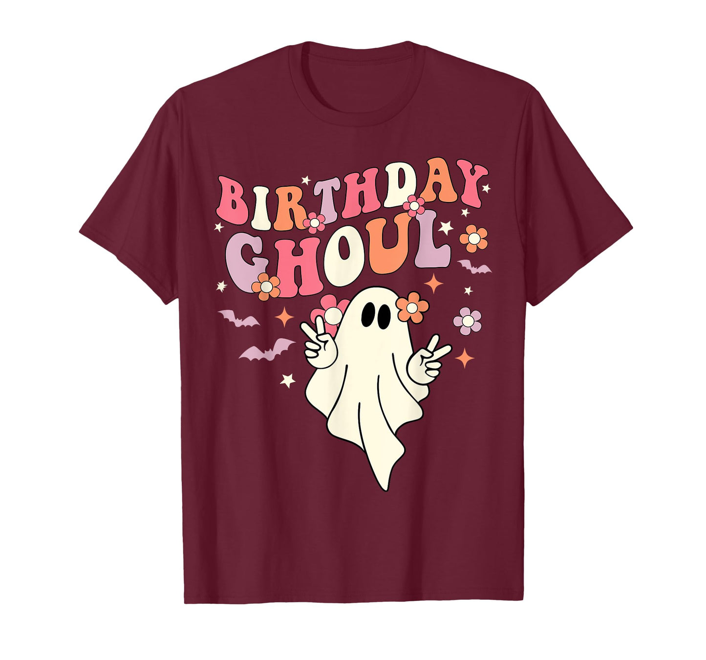 Cute Boo Ghost Kids Girls Groovy Halloween Birthday Ghoul T-Shirt