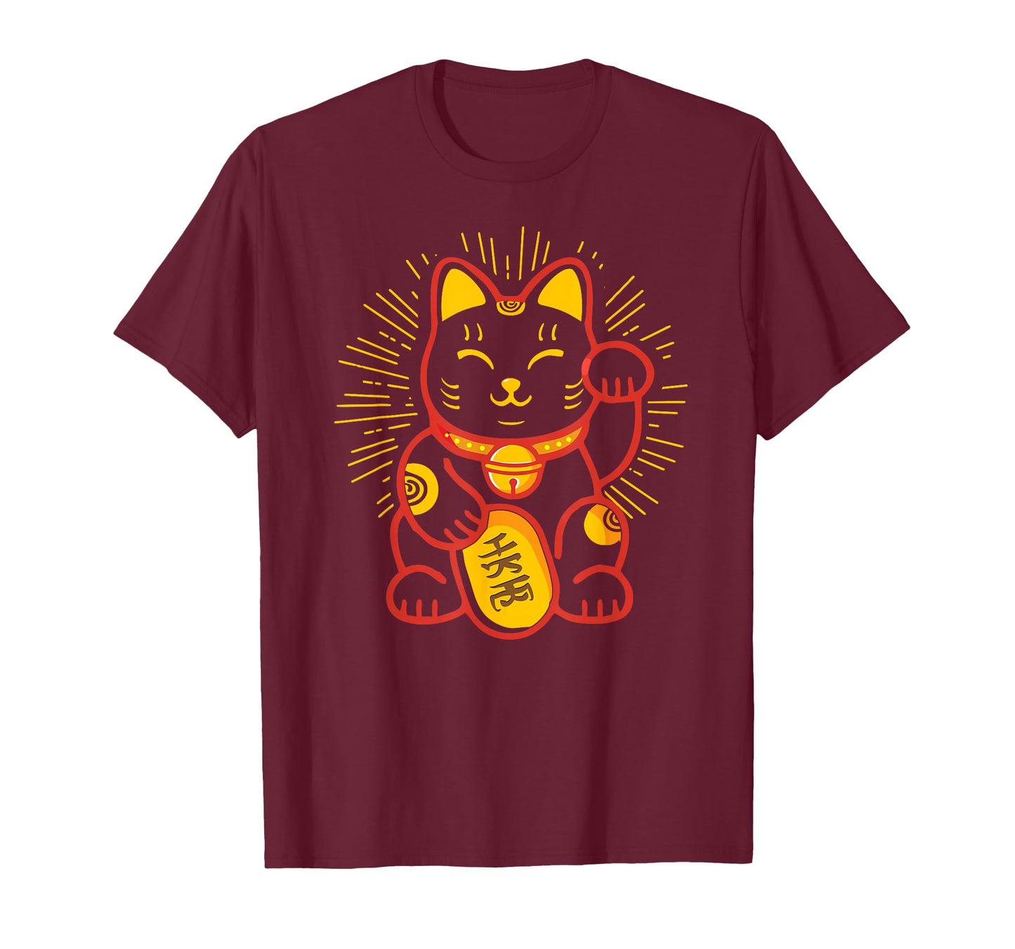Maneki Neko Lucky Cat Japanese Money Kitten Good Luck Charm T-Shirt