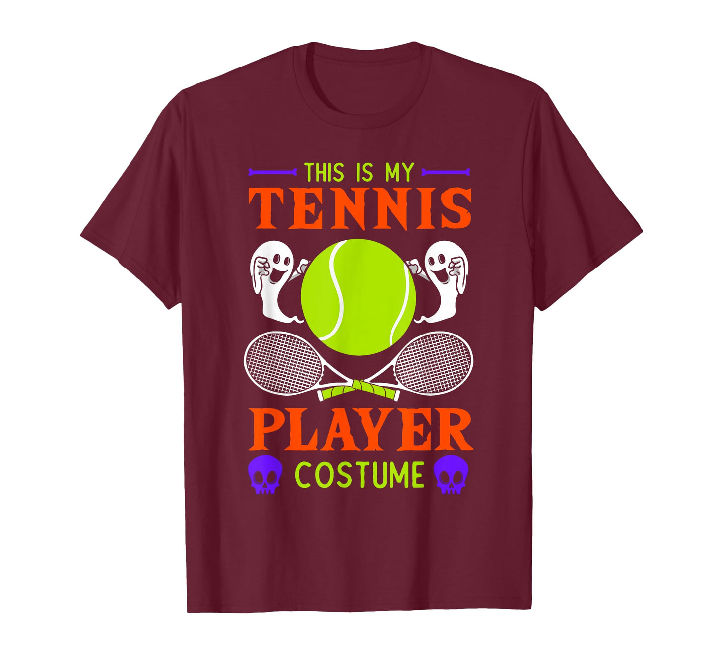Halloween Tennis Player Sport Spooky Ghost Costume T-Shirt