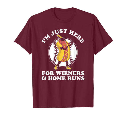 Funny Baseball Design for Women Men Wieners & Home Runs T-Shirt